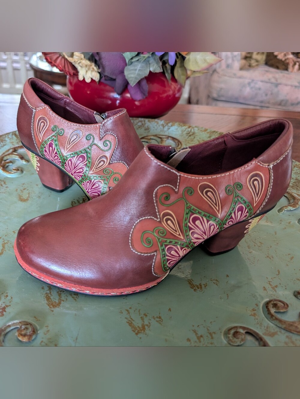 L' artiste By Spring Step Leather Heeled Ankle Boots Women's Size 37